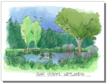 Ruidoso High School wetlands concept