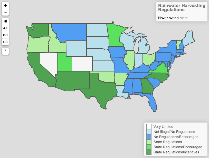 Rainwater Harvesting Regulations Map