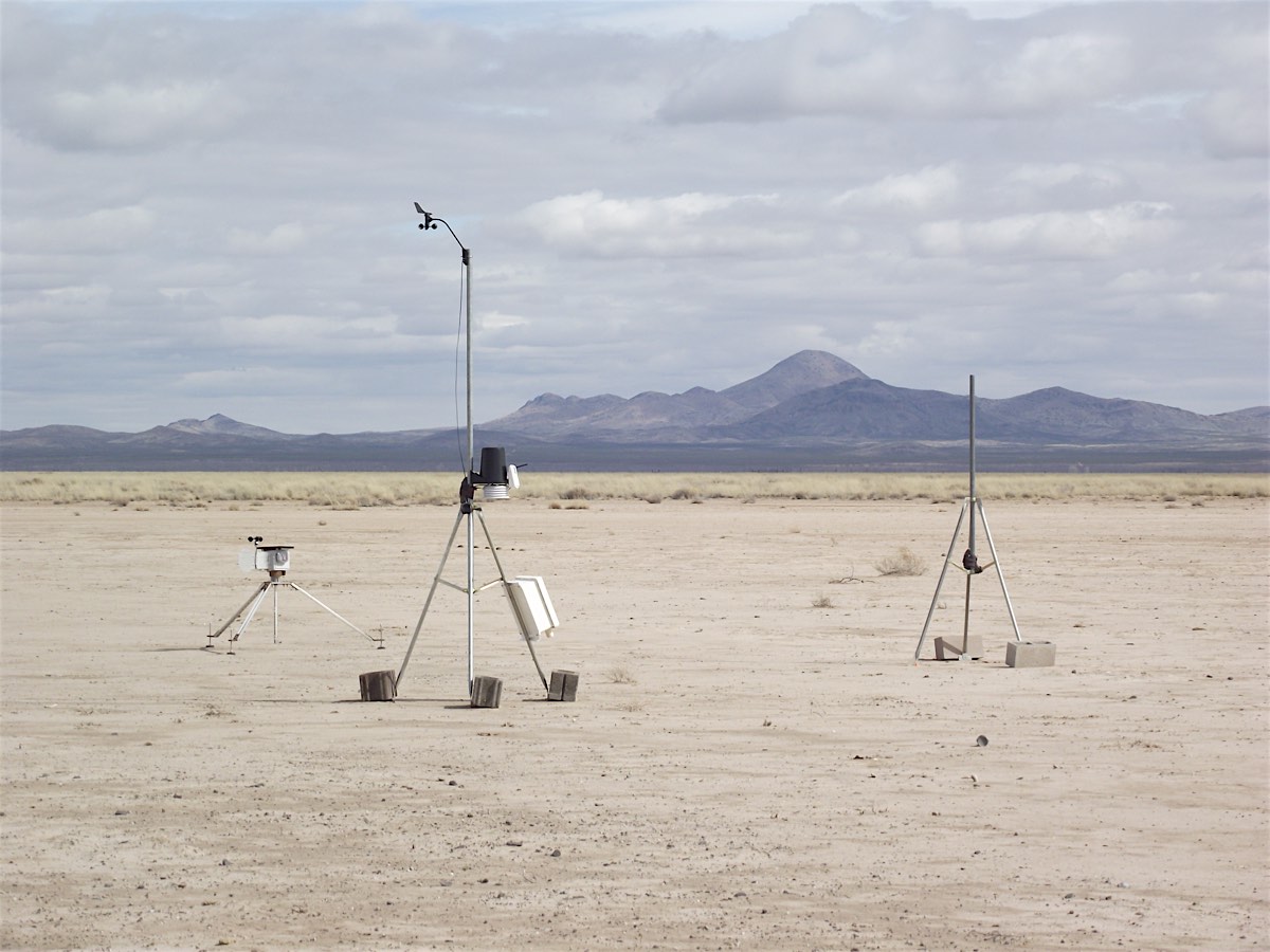 Dust Mitigation on the Lordsburg Playa - NMSU dust monitoring equipment