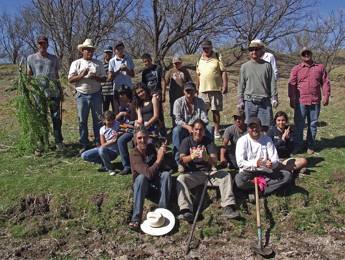 Volunteers working at riparian habitat restoration in Sonora, Mexico