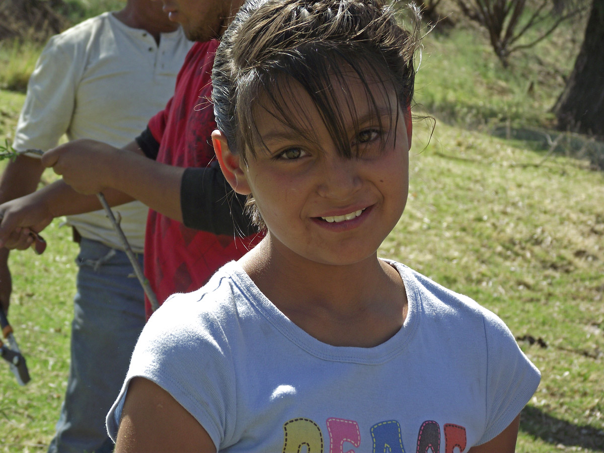 Volunteers working at riparian habitat restoration in Sonora, Mexico